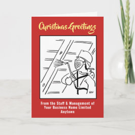 Julkort för företag för timmerbehandling helgkort