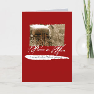 Julkort för företag med gammal traktor helgkort