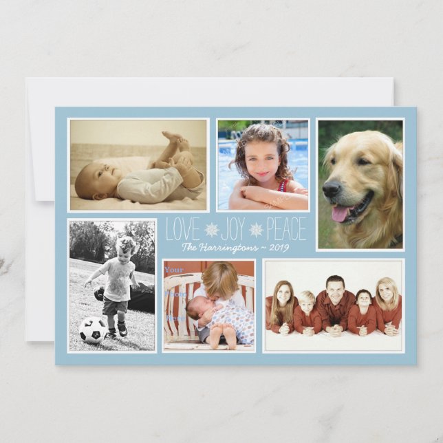 Julkort för fotnoter i Kärlek Peace Joy-familjen (Framsida)