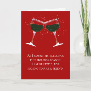 Julkort för Friend Funny Vin Helgdag Kort