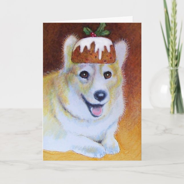 Julkort för Fruitcakeplommonpudding Helgkort (Framsida)