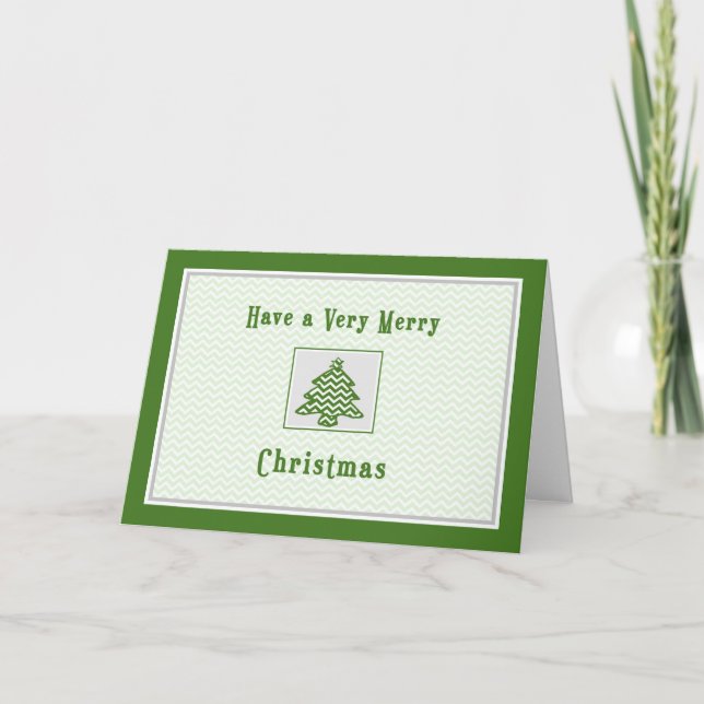 Julkort för granne Chevron-ränder Träd Helgkort (Framsida)