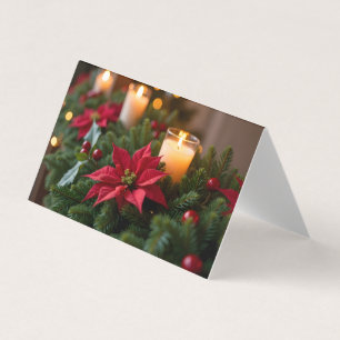 Julkort för Gräs Candles, Poinsettia Kort