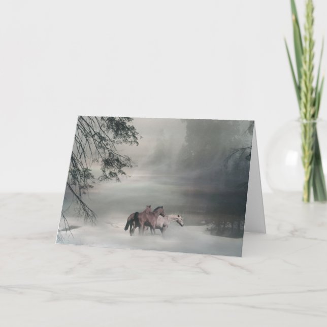 Julkort för häst från hela miles helgkort (Framsida)