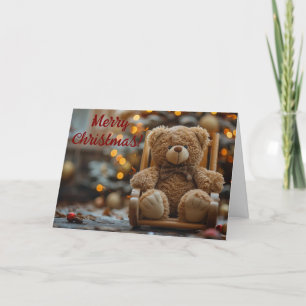Julkort för Helgdag Cute Teaddy Bear Tack Kort