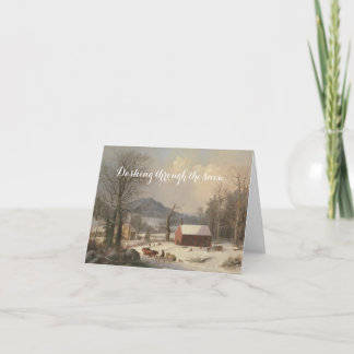 Julkort för historiskt vinterscenario helgkort