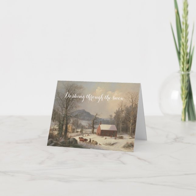 Julkort för historiskt vinterscenario helgkort (Framsida)