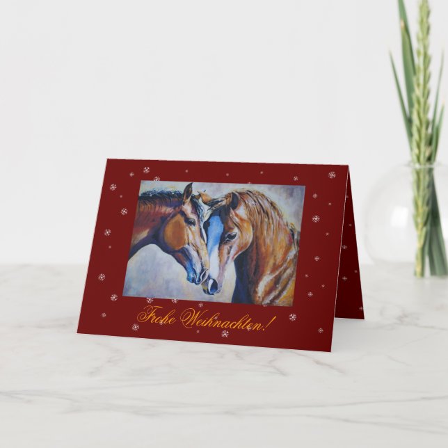 Julkort för Horse Lovers. Helgkort (Framsida)