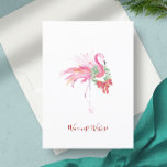 Julkort för icke-Photo Florida Beach Tack Kort<br><div class="desc">Det här icke-fotot julkortet från Florida har en vattenfärg rosa flamingo med krans och båge i skugga av tropiska pinkmas färg mot en skarp vit bakgrund. Ord "varmaste önskemål" är inställt i ett modernt penselskripttypografi. Insidan är tom för din anpassningsbar hälsning. Anpassa ord till att läsa Seas och Hälsning, Fred...</div>