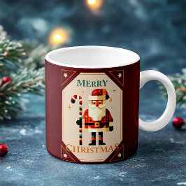 Julkort för Jultomten med Candy cane Kaffemugg