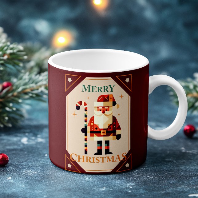 Julkort för Jultomten med Candy cane Kaffemugg (Skapare uppladdad)