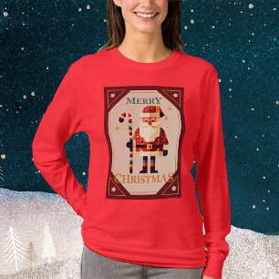 Julkort för Jultomten med Candy cane T Shirt