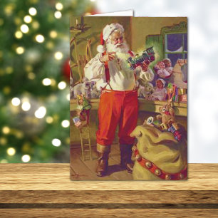 Julkort för jultomten och Leksak Helgkort