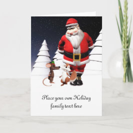 Julkort för jultomten och musen helgkort