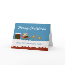 Julkort för jultomten och renar