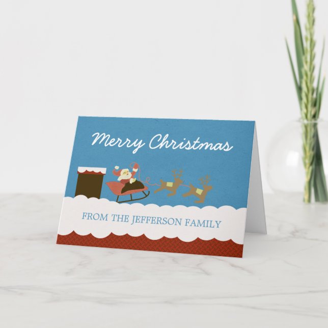 Julkort för jultomten och renar helgkort (Framsida)