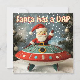 Julkort för jultomten och UFO