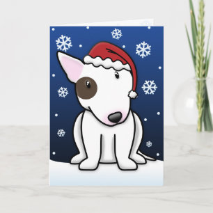 Julkort för Kawaii tjurTerrier Helgkort