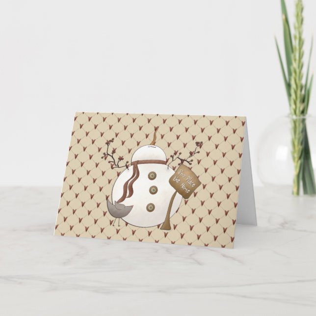 Julkort för landNowel snögubbe Helgkort (Framsida)