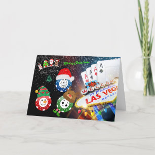 Julkort för Las Vegas Poker Chip Meddelande