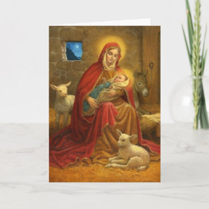Julkort för Madonna och Religiösa för barn Helgkort