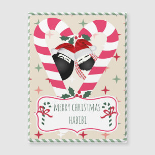 Julkort för magnet för CandyCane hjärta HABIBI