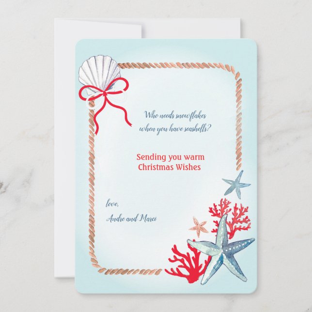 Julkort för marin livslängd inbjudningar (Framsida)