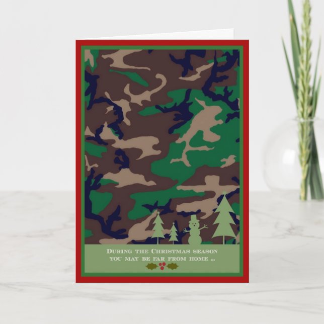 Julkort för militär - Du kanske är långt borta... Helgkort (Framsida)