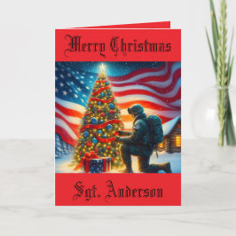 Julkort för militär med vikta motiv helgkort