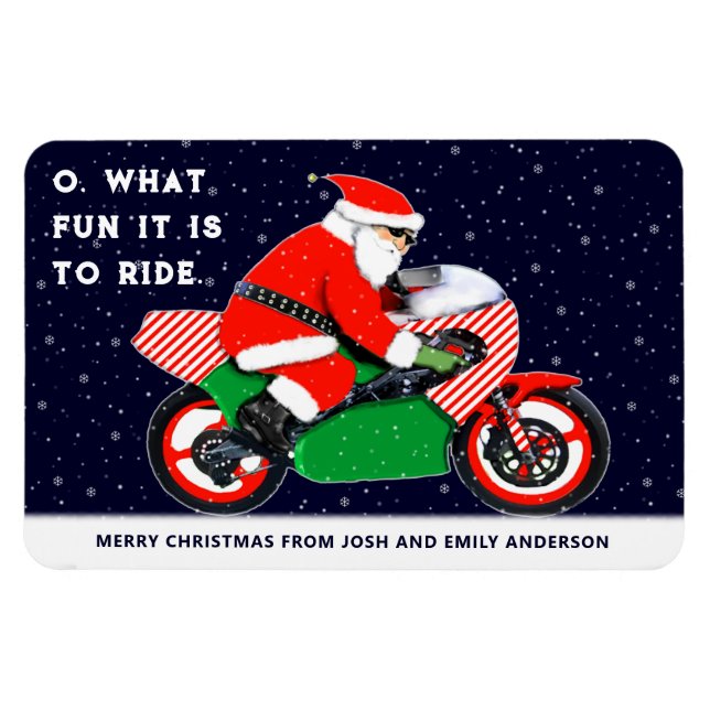 Julkort för motorcykel motorcyklist magnet (Horisontell)