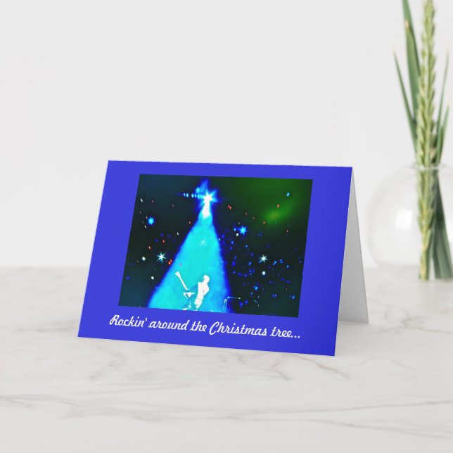 Julkort för musik för stennrulle helgkort (Framsida)