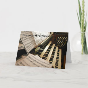 Julkort för organmusikskrivbord helgkort