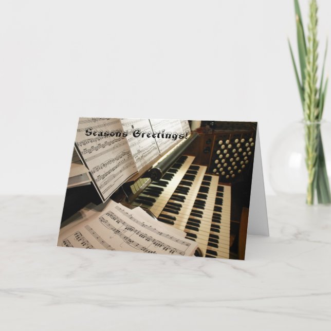 Julkort för organmusikskrivbord helgkort (Framsida)
