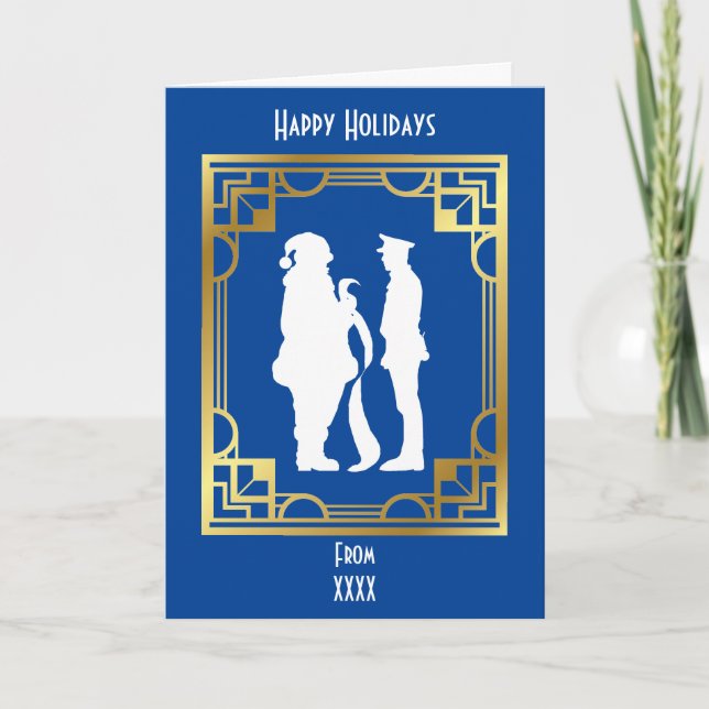 Julkort för polisassistent vid Santa Bra List Kort (Framsida)