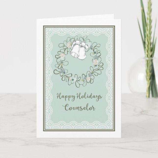 Julkort för rådgivaren Klockor och andedräkt Helgkort (Framsida)