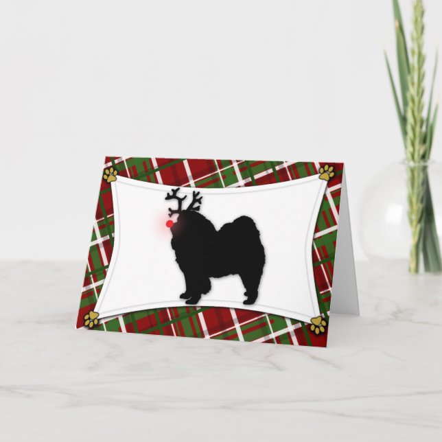 Julkort för ren för ChowChow Helgkort (Framsida)
