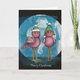 Julkort för röda fåglar helgkort