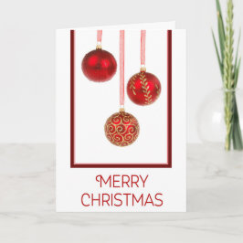 Julkort för röda prydnadsföremål helgkort