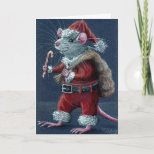 julkort för Santa Råtta Helgkort