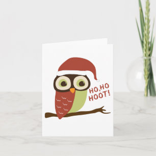 julkort för Santa Uggla Ho Ho Hoot Helgkort