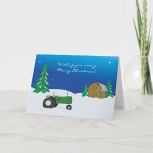 Julkort för skådespelare: Winter Barn Scene Helgkort