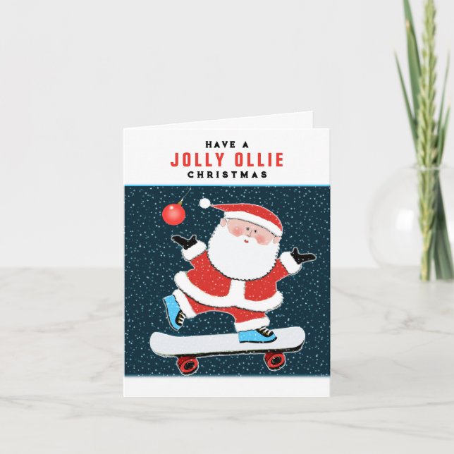 Julkort för Skateboardåkare Helgkort (Framsida)