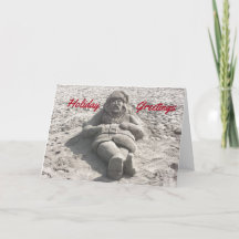 Julkort för skulpterad Sand Jultomten-Helgdag