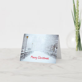Julkort för stadssnö God Jul Semester Helgkort