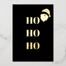 Julkort för svart och guld, "HO HO HO", julkort