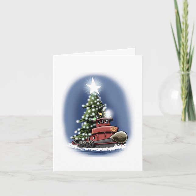 Julkort för tuggbåt helgkort (Framsida)