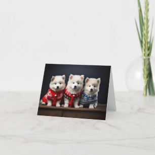 Julkort för valpar från Samoyed Puppies Kort