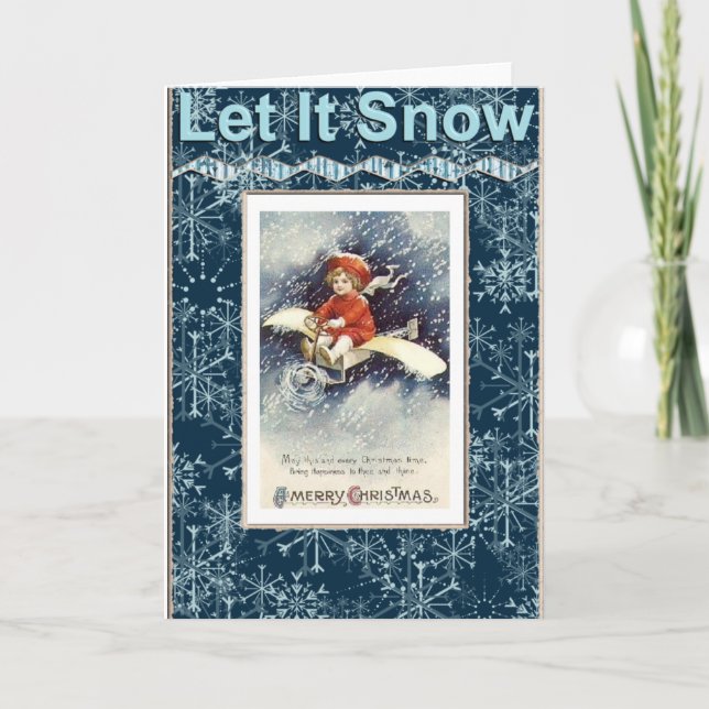 Julkort för vintage/flygplan helgkort (Framsida)