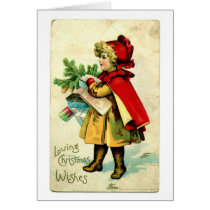 Julkort för vintage för Lil röd ridninghuva Hälsningskort