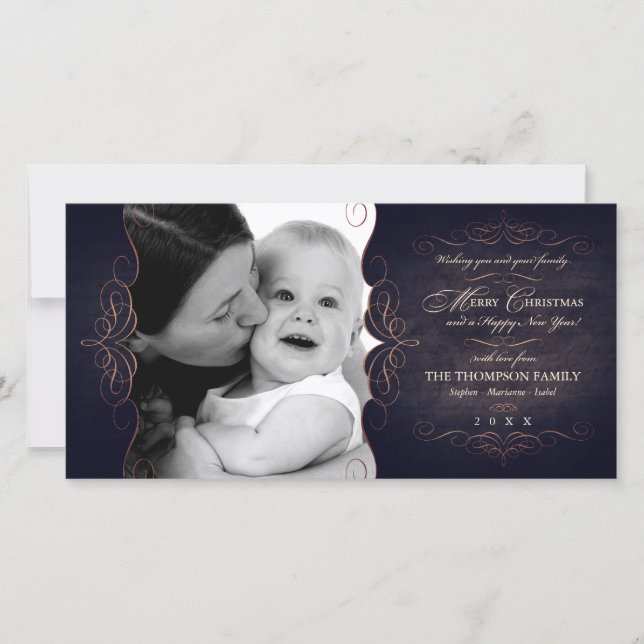 Julkort för vintage-Rulla i kartong (Framsida)